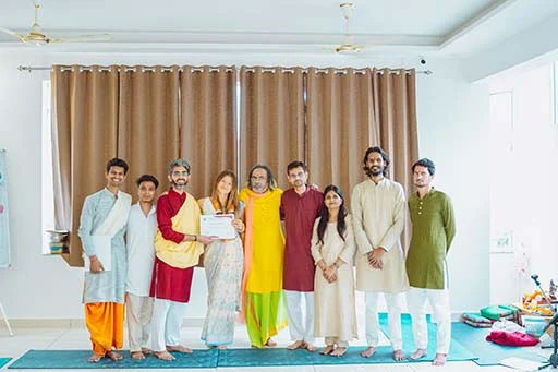 Margarita Maurer, student of Nirvana Yoga School India with her 500 hour YTTC certification